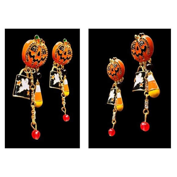 Halloween Earrings New Jack O Lantern Candy Corn Ghost Beads Pumpkin Pie… - Picture 7 of 12